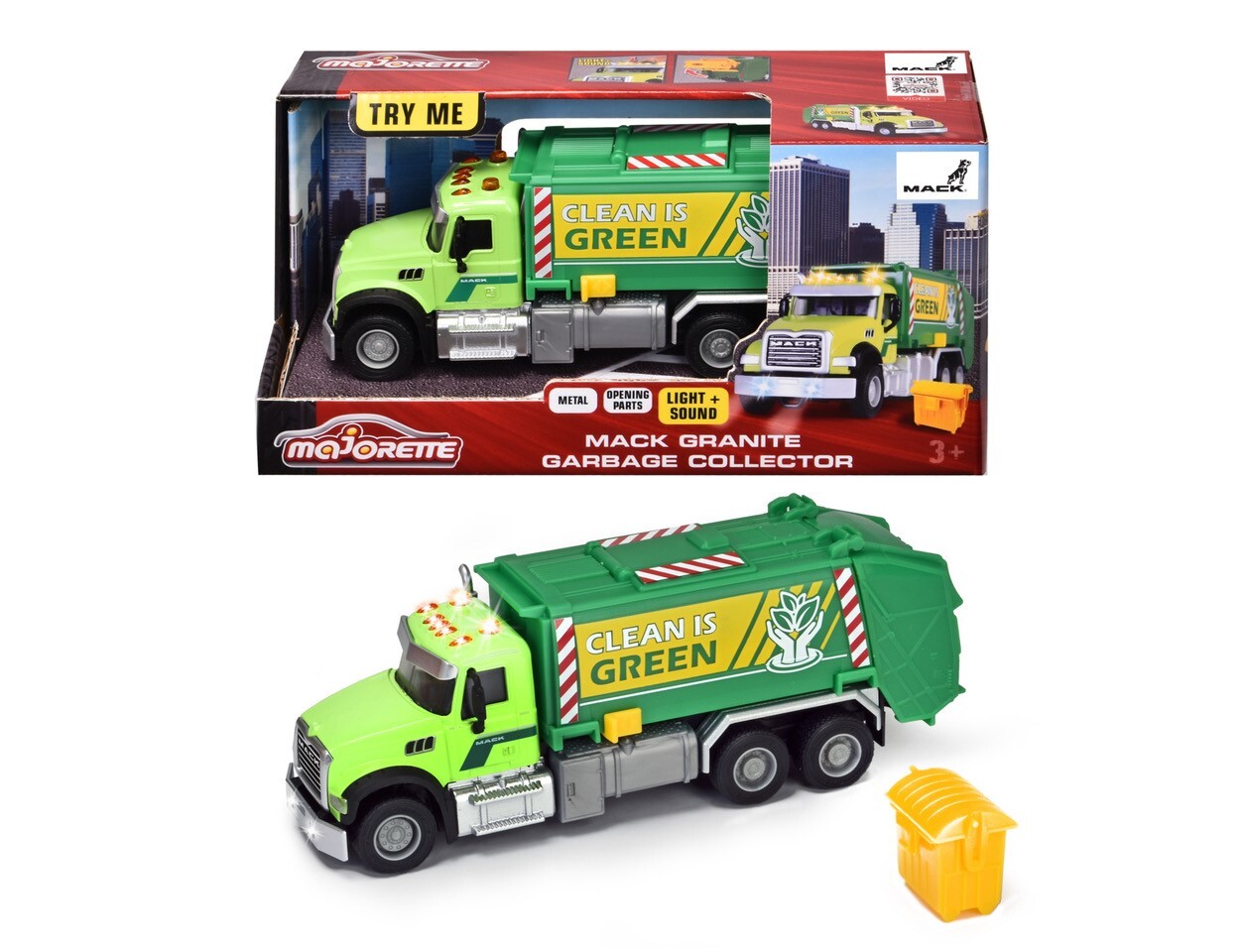 Majorette Grand Series Mack Granite Garbage Truck