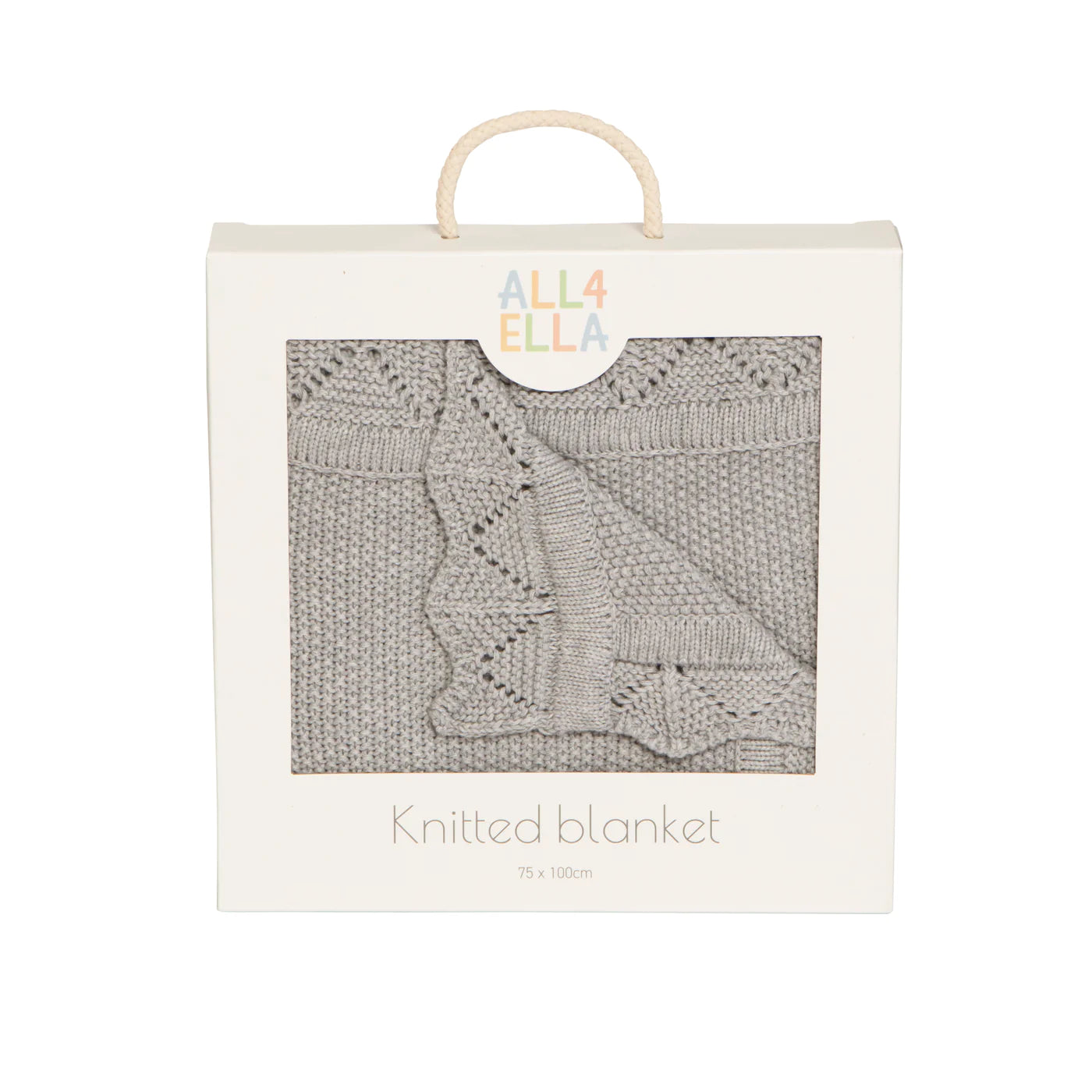 Knitted Blanket - Light Grey