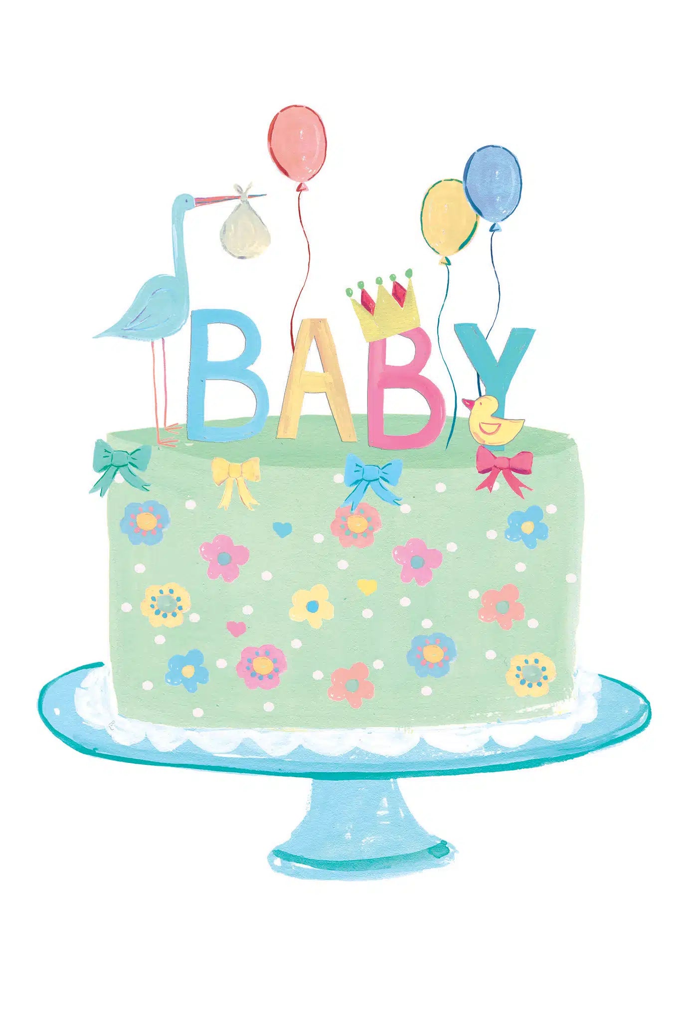 New Baby Card - Baby Cake