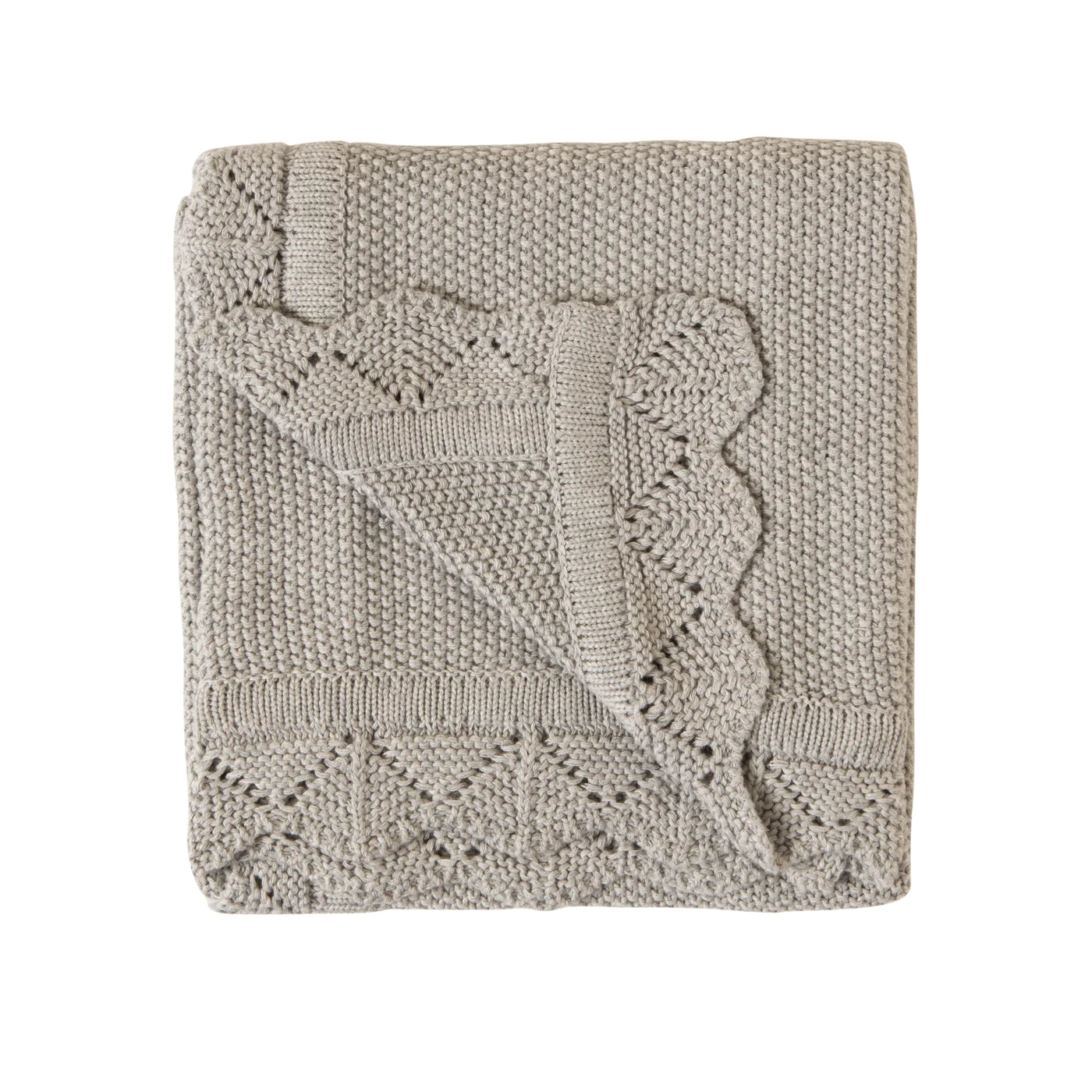 Knitted Blanket - Light Grey