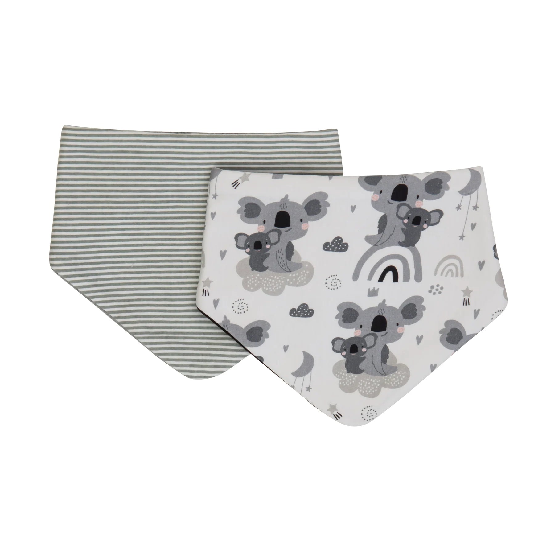 Bandana Bibs Reversible 2pk - Grey Koala