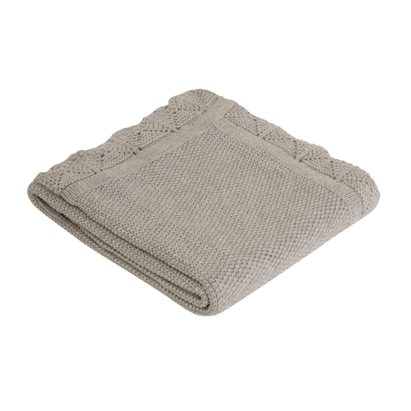 Knitted Blanket - Light Grey