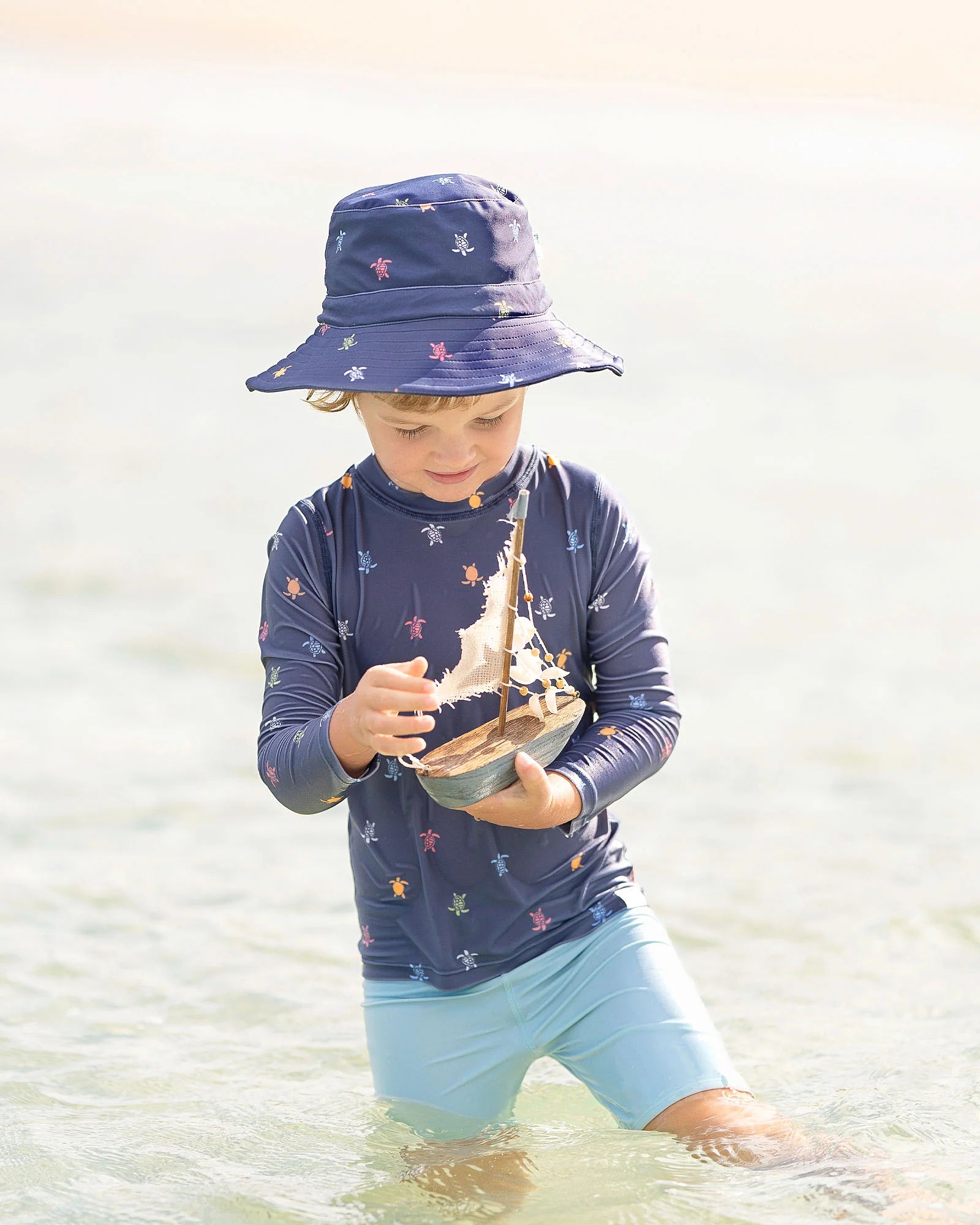 Toshi Swim Kids - Rashie - L/S Half Zip - Classic - Turtle Island