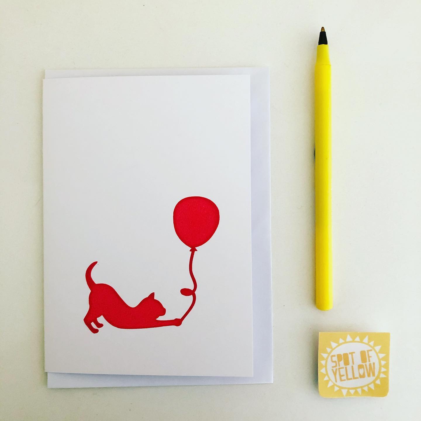 Birthday Card - Cat with Balloon