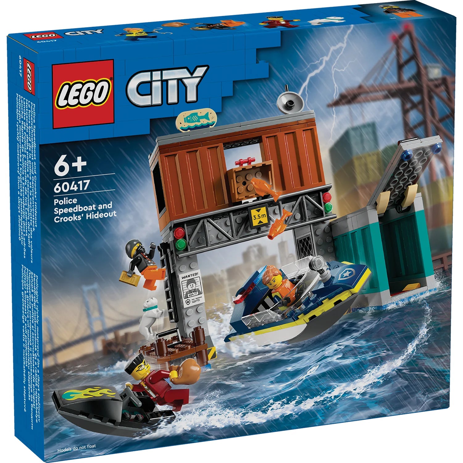 LEGO® City - Police Speedboat and Crooks' Hideout (60417)