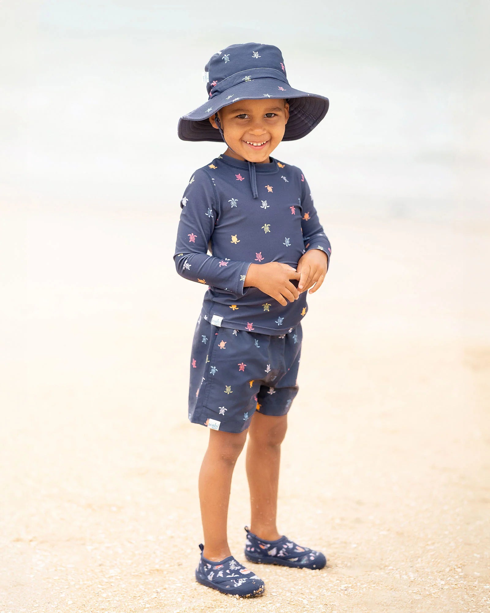 Toshi Swim Kids - Rashie - L/S Half Zip - Classic - Turtle Island