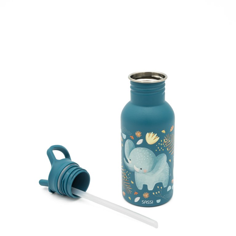 Stainless Steel Drink Bottle 500ml - Chewy the Elephant