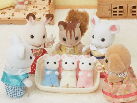 Sylvanian Families - Marshmallow Mouse Triplets - Toot Toot Toys