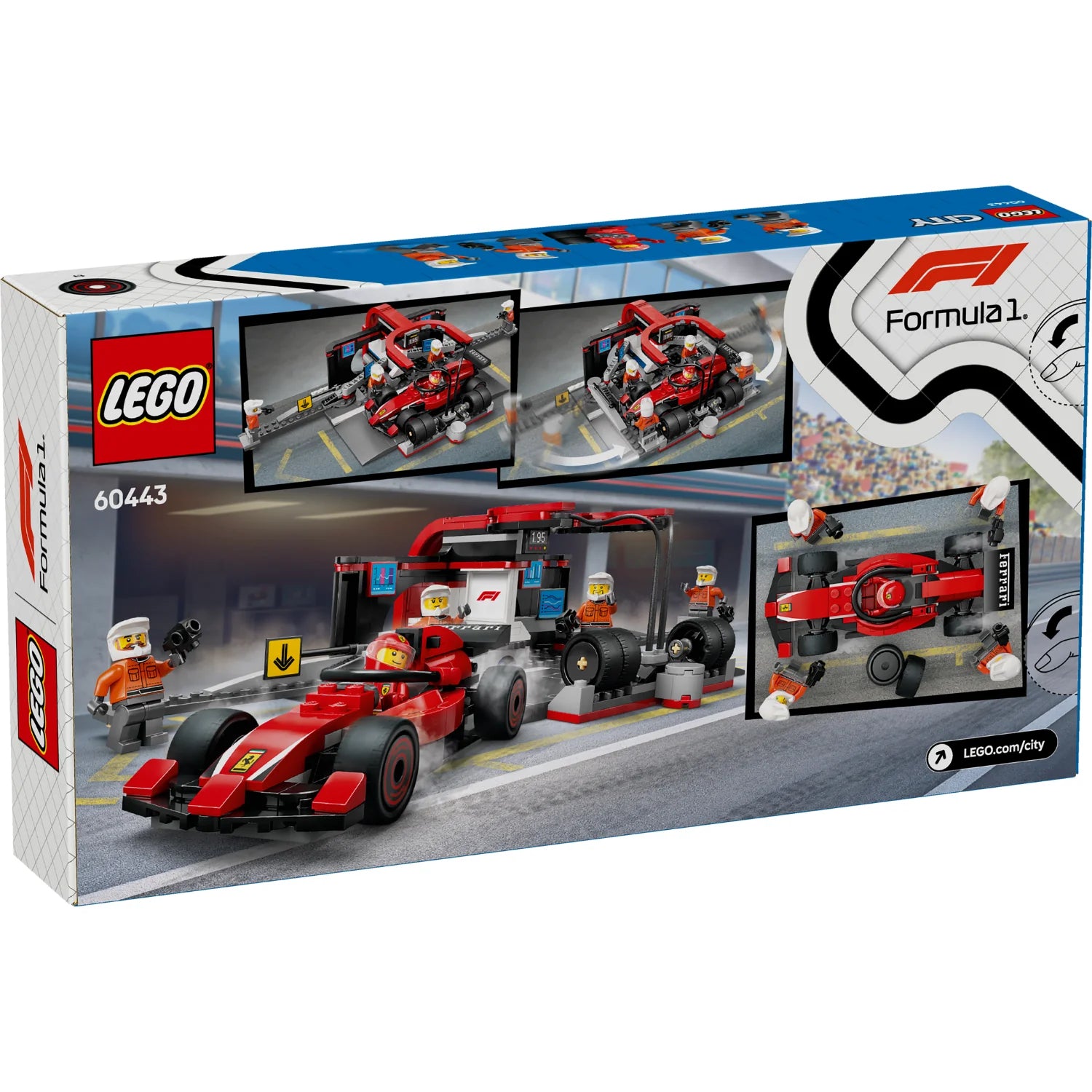 City F1® Pit Stop & Pit Crew with Ferrari Car (60443)