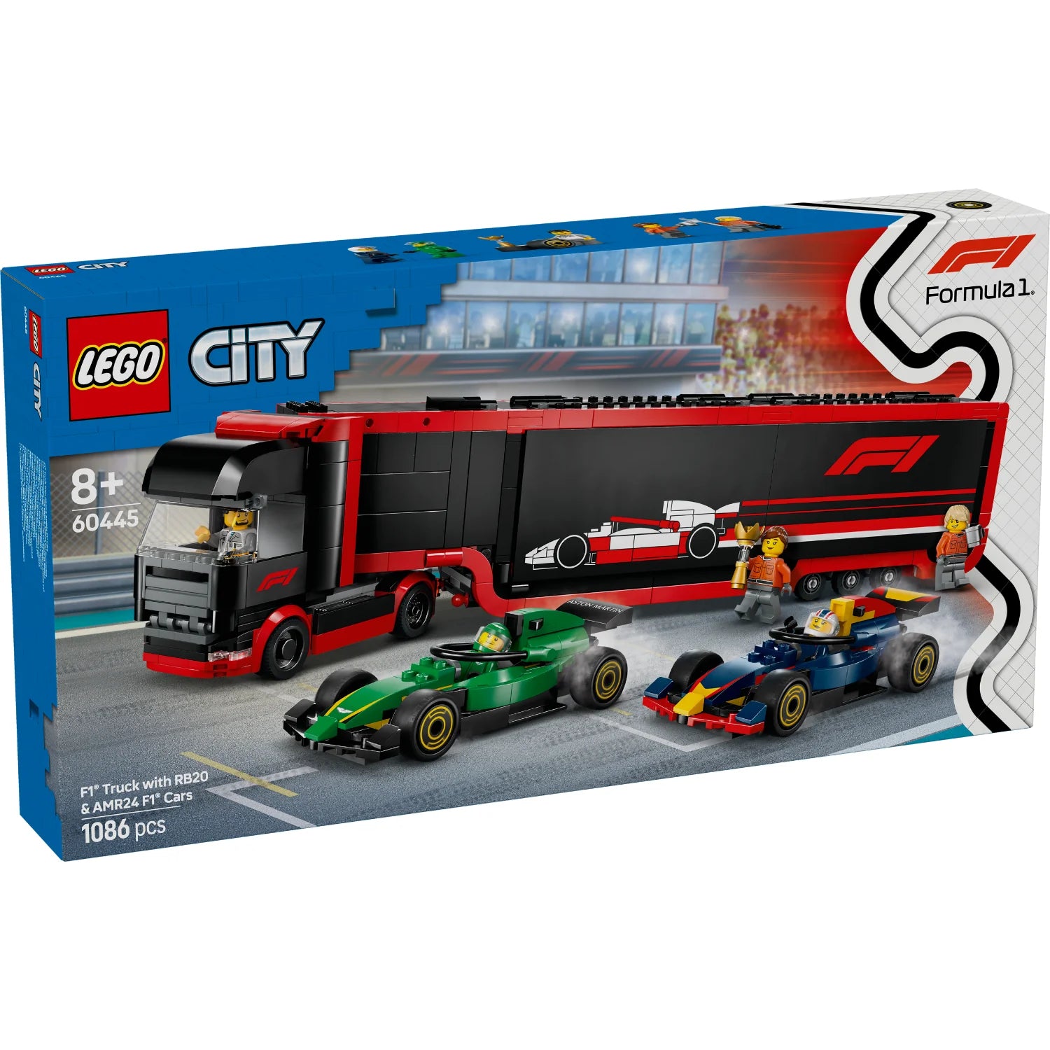 City F1® Truck with RB20 & AMR24 F1® Cars (60445)