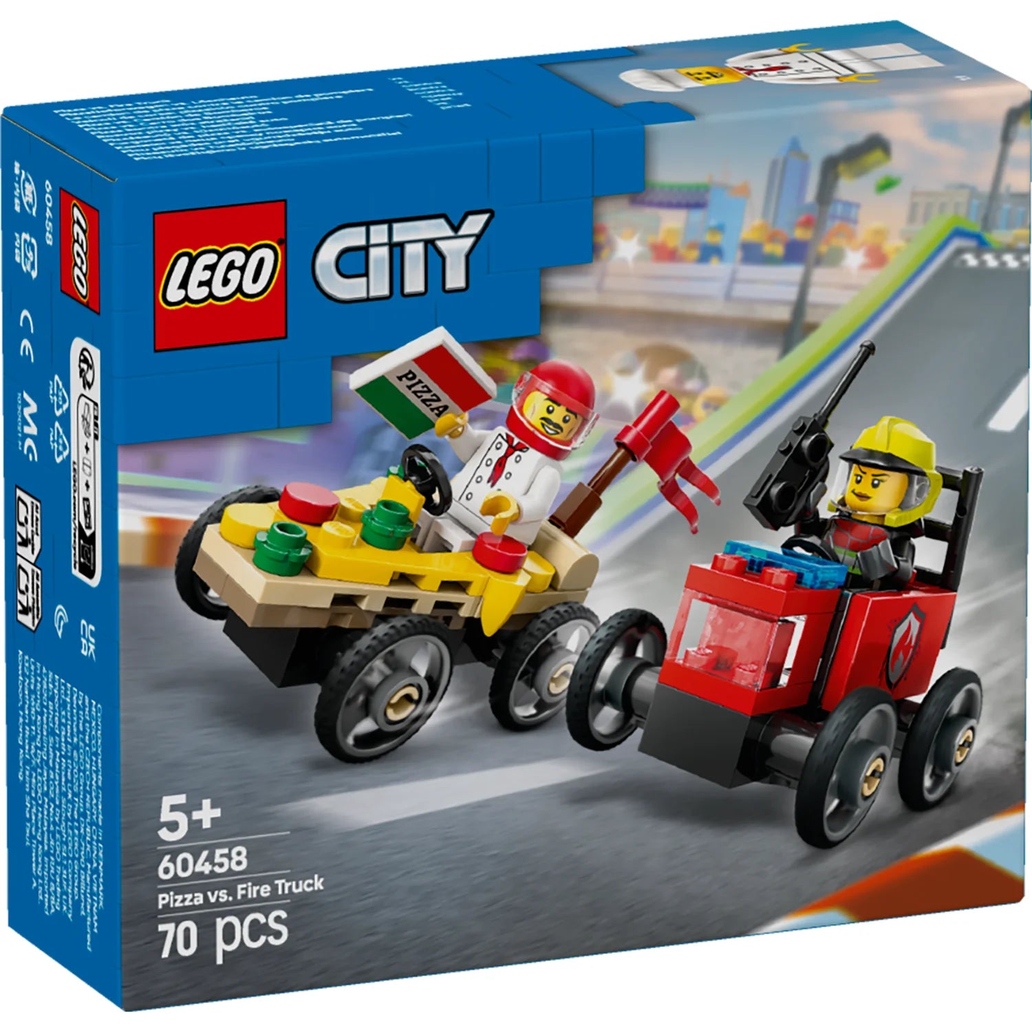 City Pizza vs. Fire Truck Race Car Pack (60458)