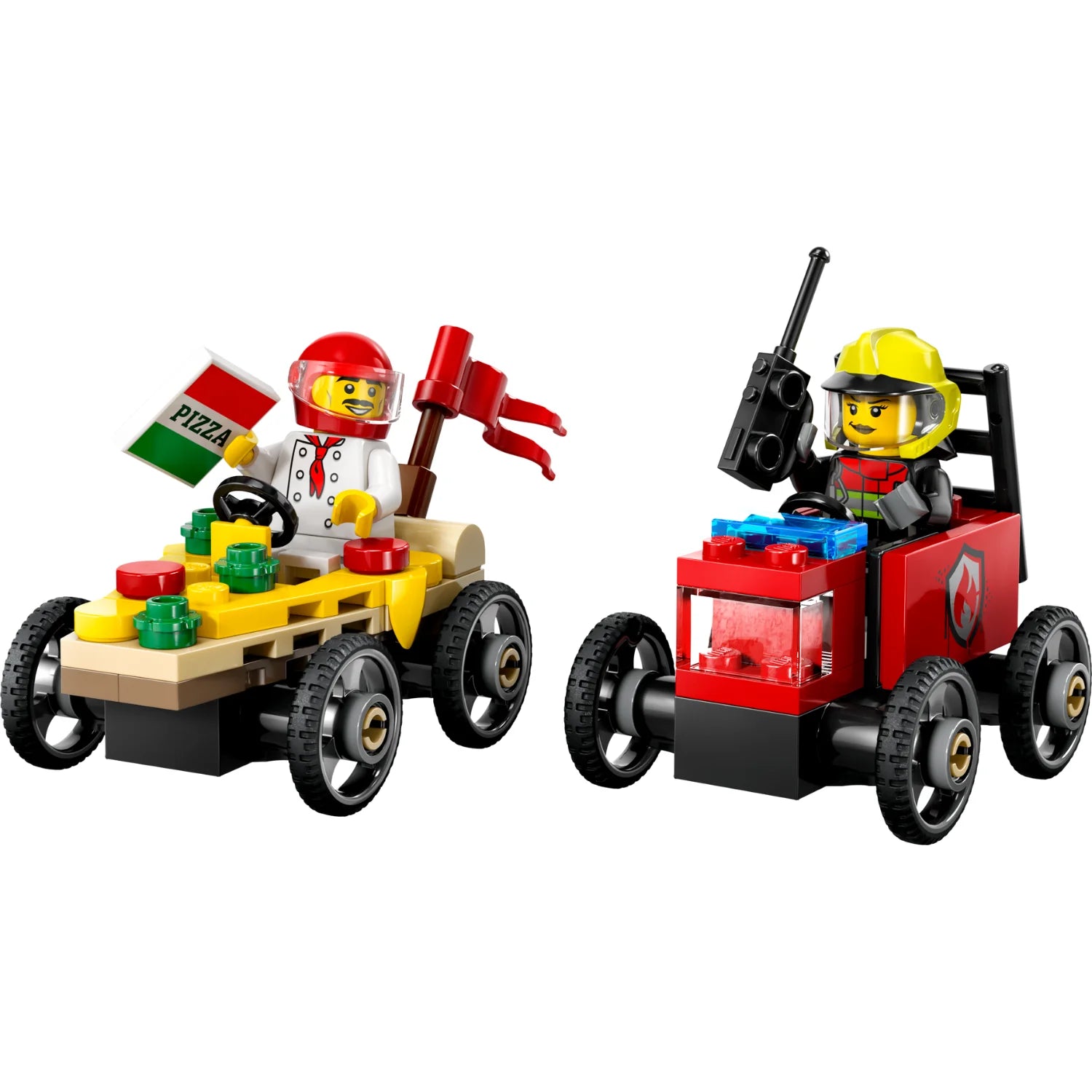 City Pizza vs. Fire Truck Race Car Pack (60458)