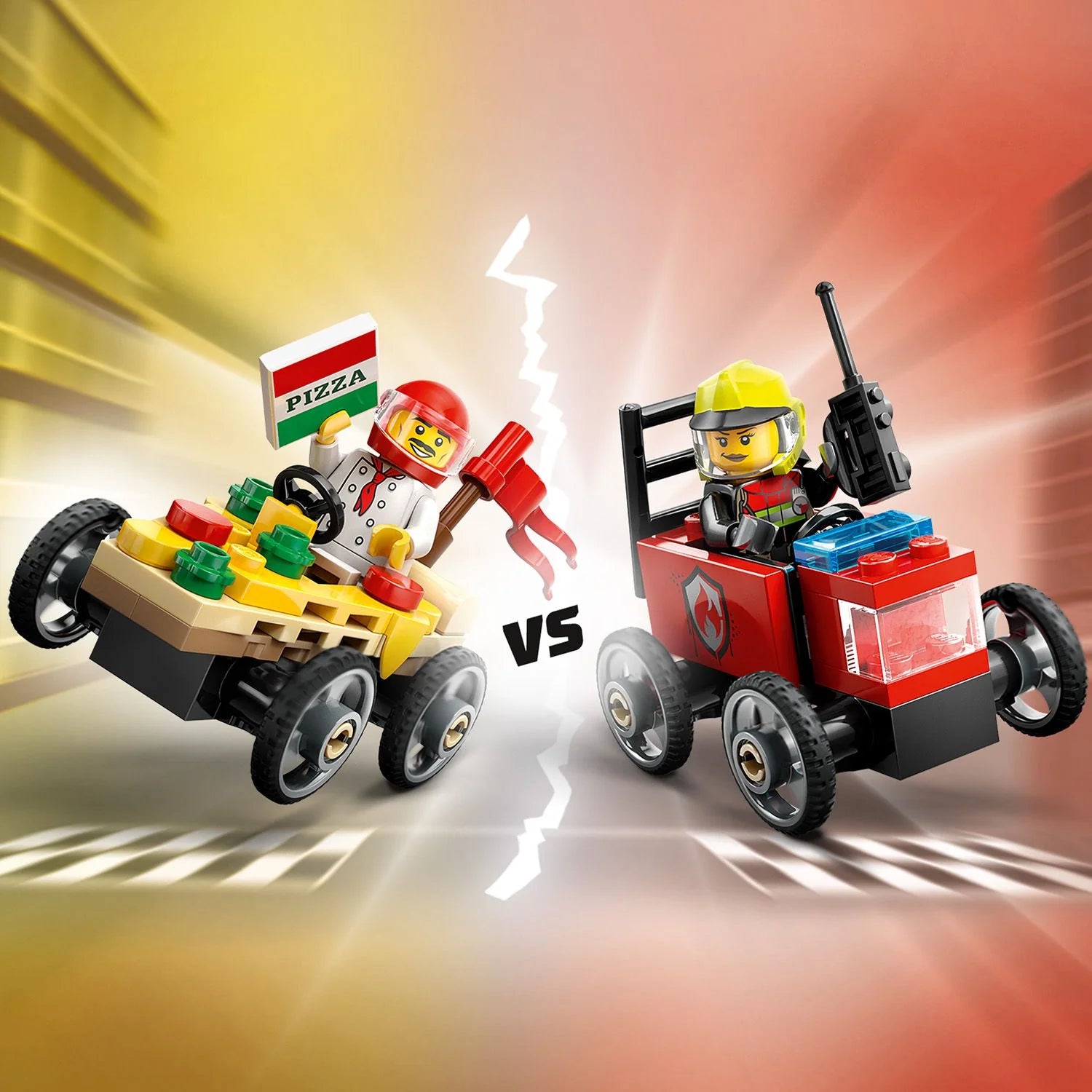 City Pizza vs. Fire Truck Race Car Pack (60458)