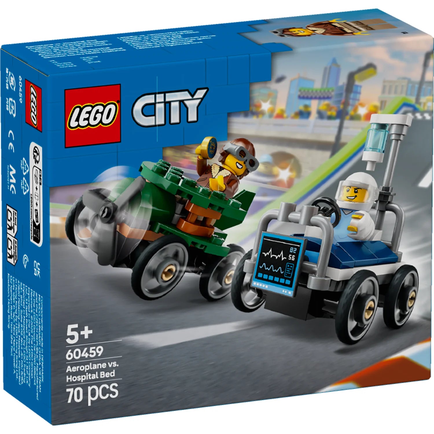 City - Airplane vs. Hospital Bed Race Car Pack (60459)