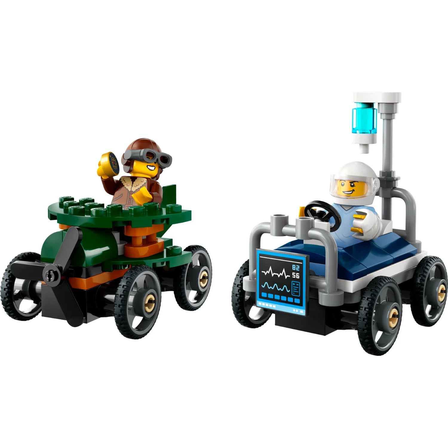 City Airplane vs. Hospital Bed Race Car Pack (60459)