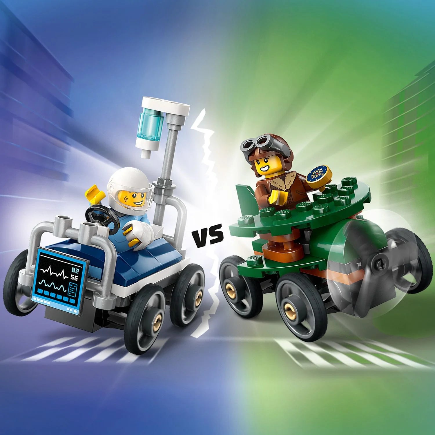 City Airplane vs. Hospital Bed Race Car Pack (60459)