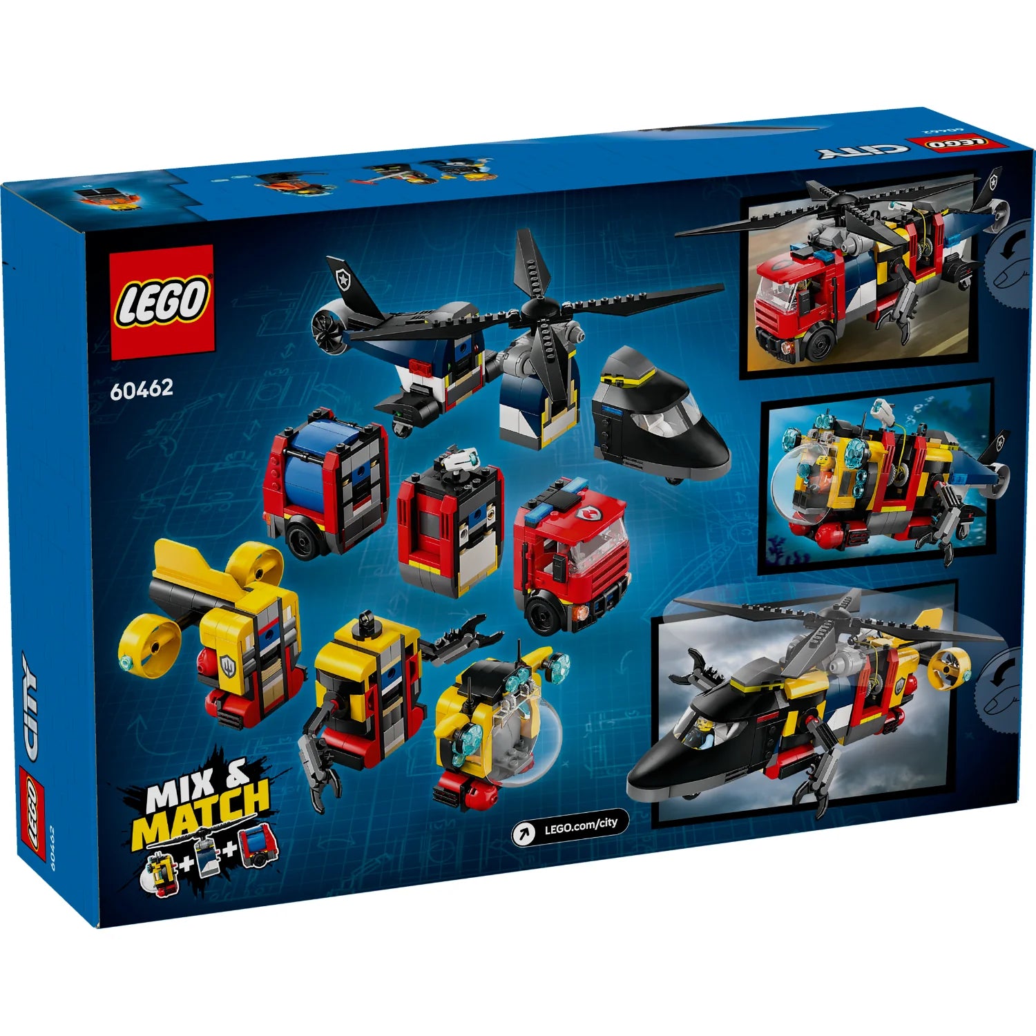 City Helicopter, Fire Truck & Submarine Remix (60462)