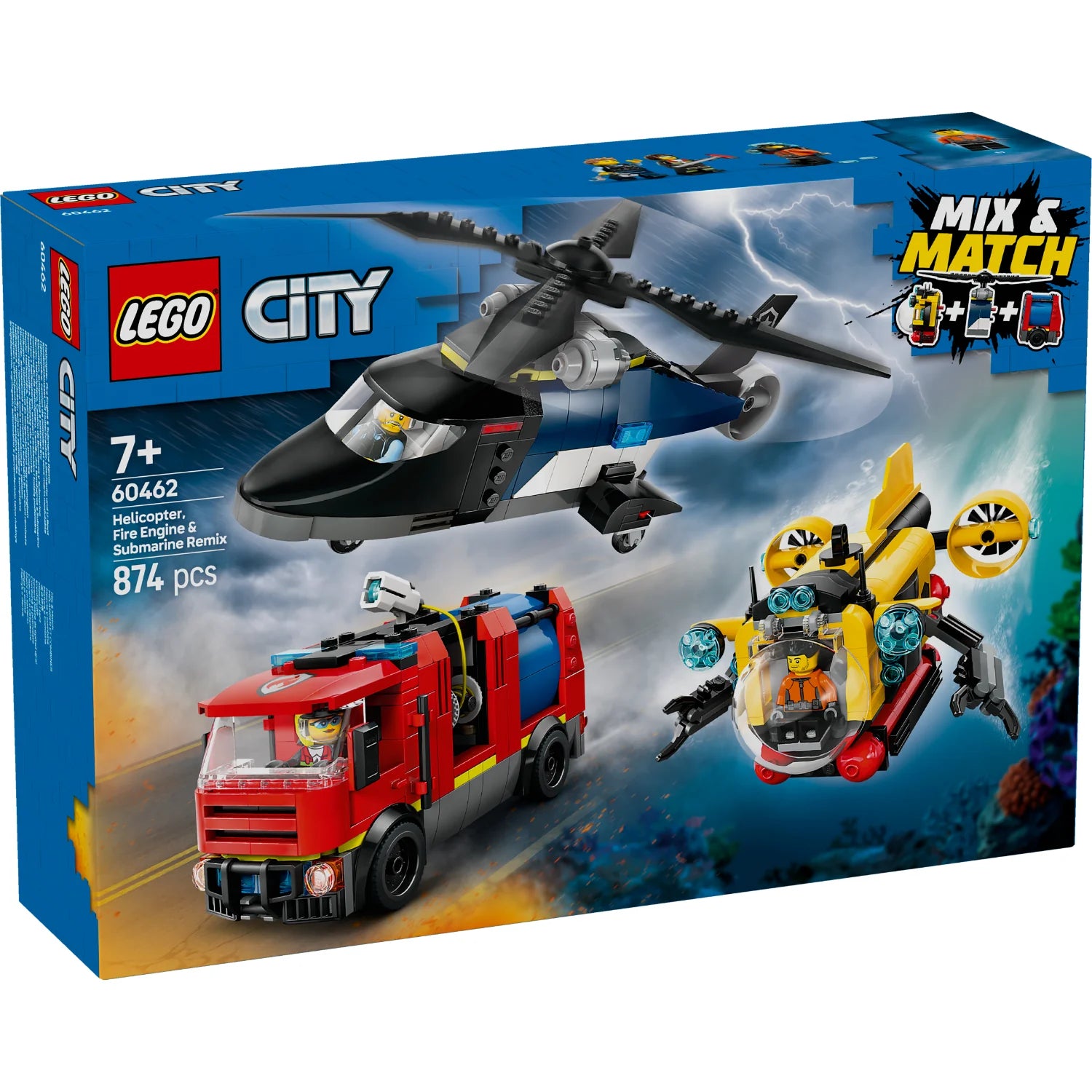 City Helicopter, Fire Truck & Submarine Remix (60462)