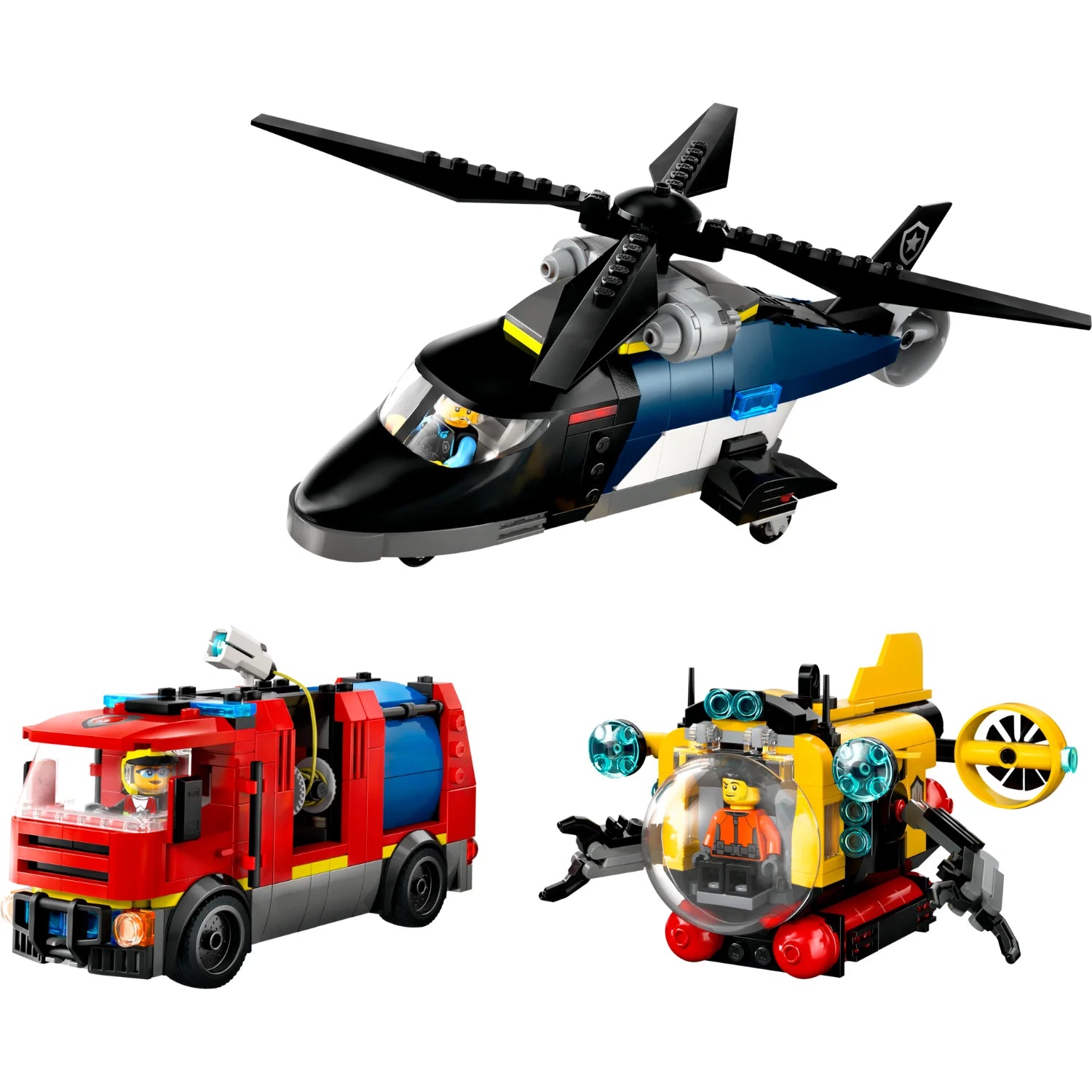 City Helicopter, Fire Truck & Submarine Remix (60462)