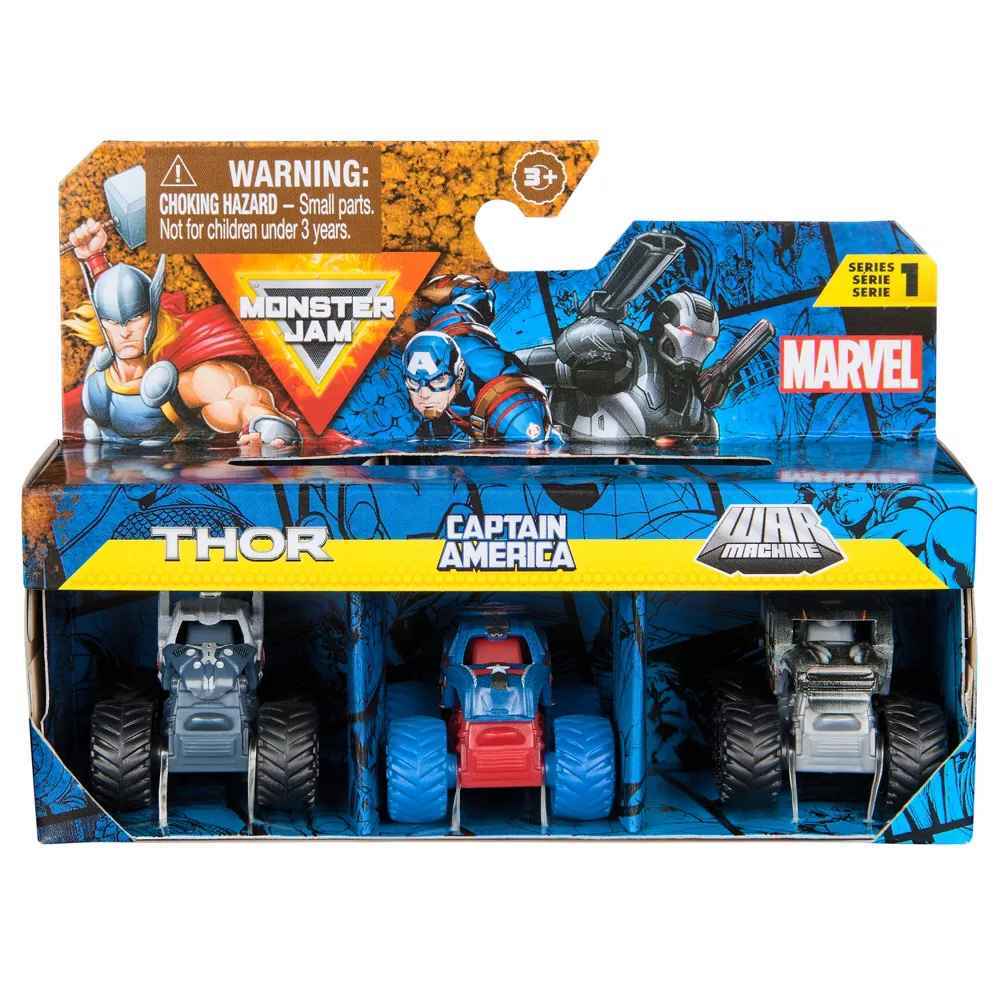 Monster Jam 1:87 Diecast Mini's Marvel - 3 Pack