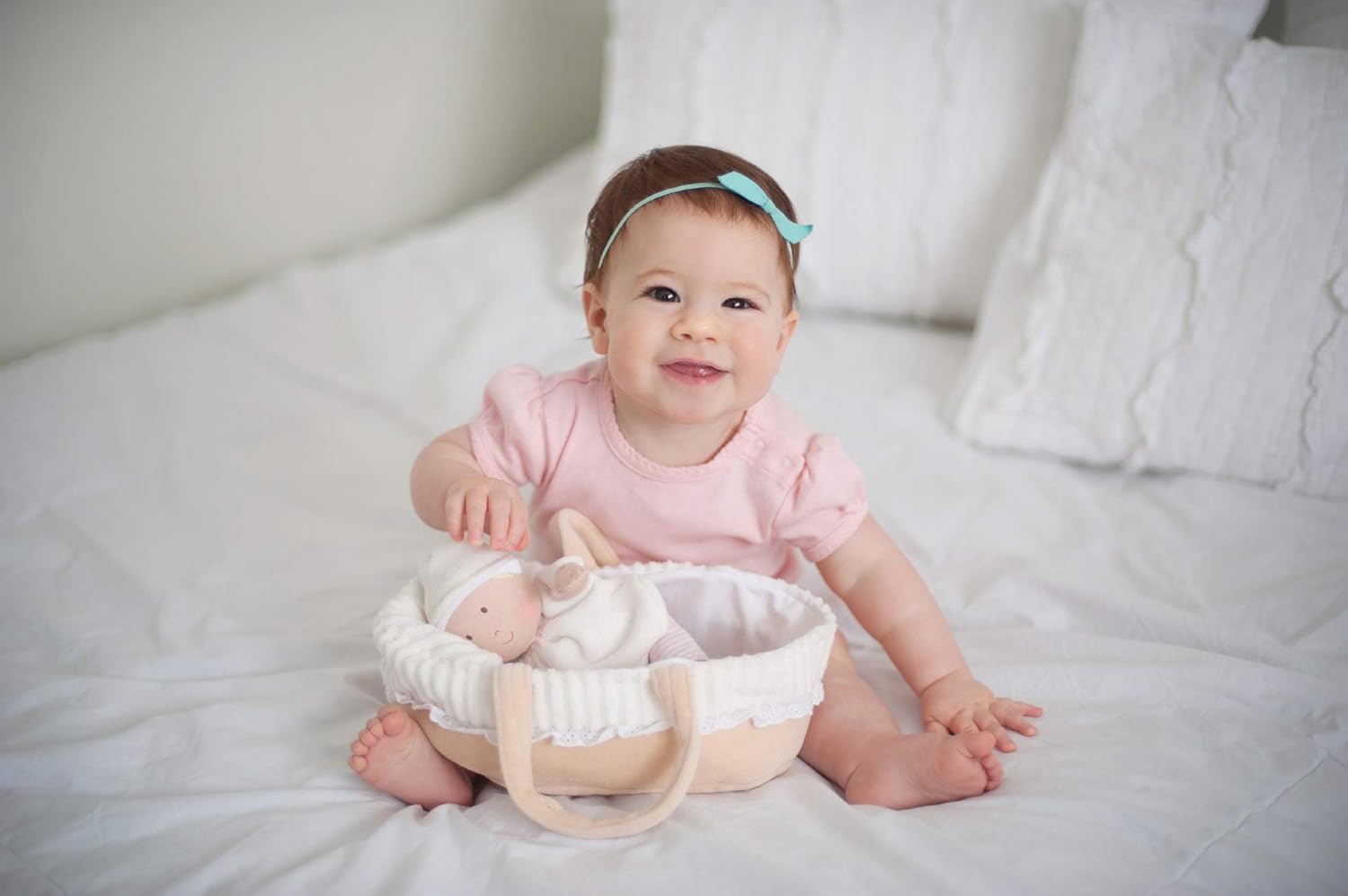 Grace Baby Doll in Carry Cot with Bottle and Blanket