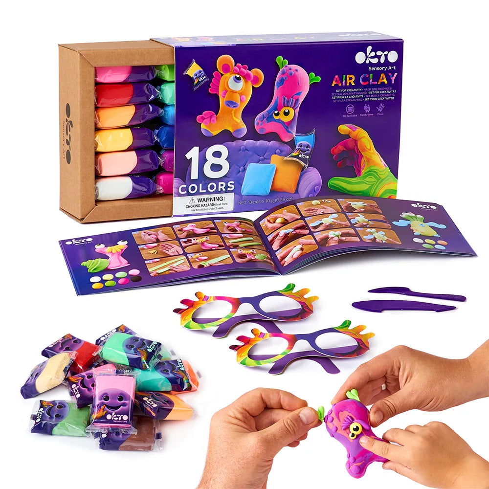 Okto - Sensory Art - 18 Colours Air Clay Creativity Set