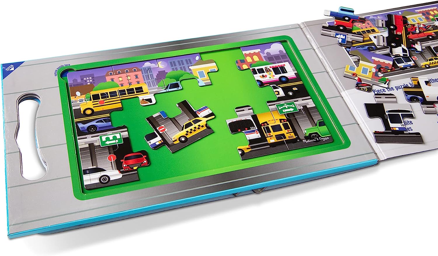 Melissa & Doug - Magnetic Take-Along Jigsaw Puzzle - Vehicles