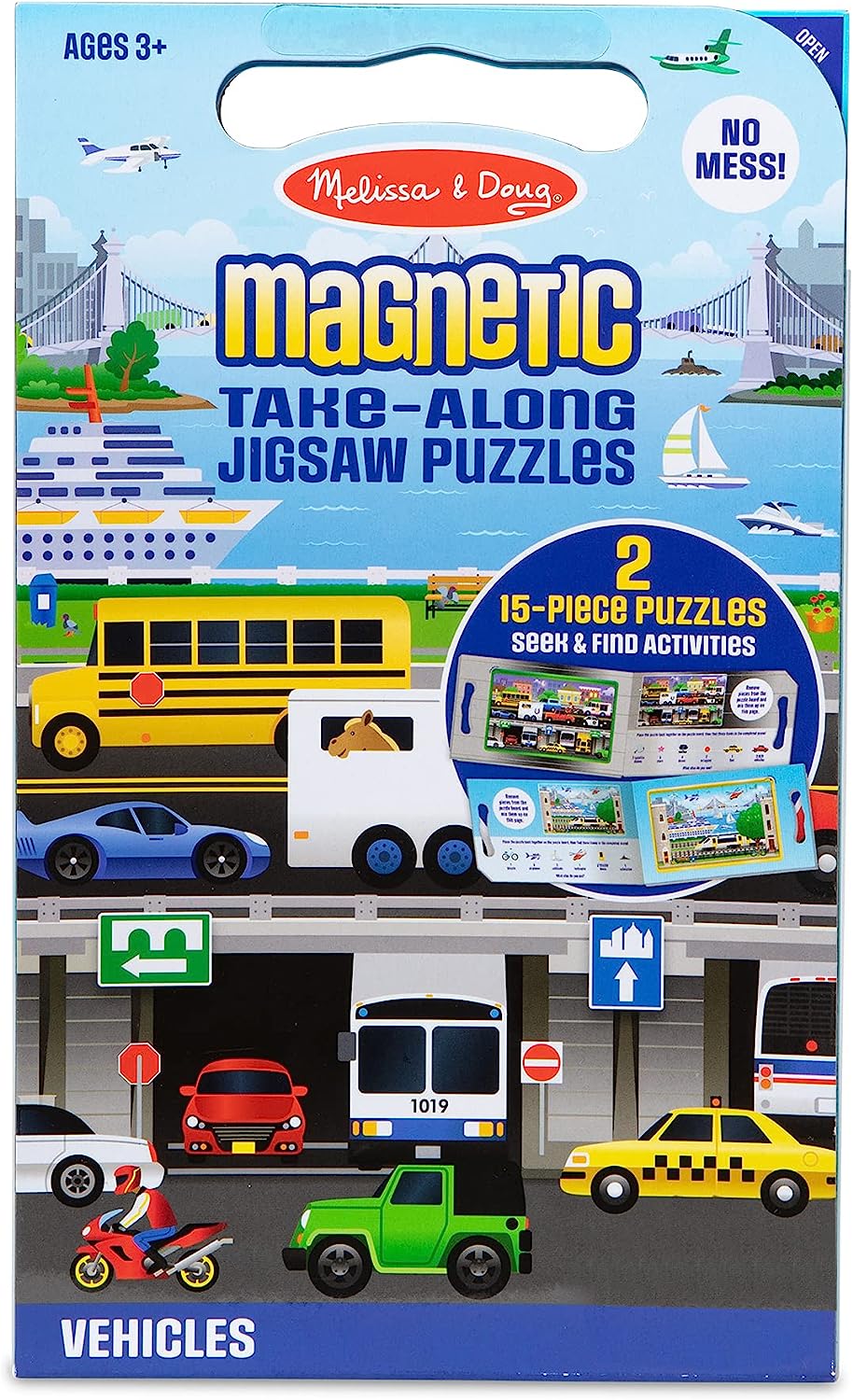 Melissa & Doug - Magnetic Take-Along Jigsaw Puzzle - Vehicles