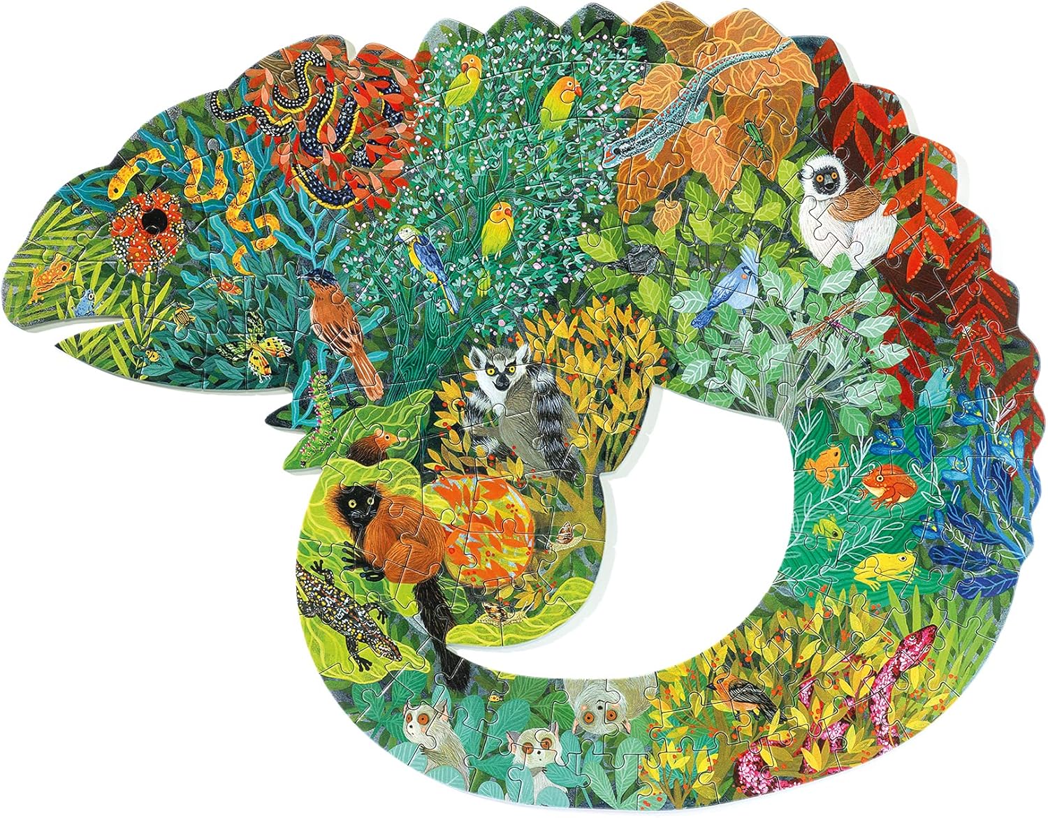 Djeco - Chameleon Shape - 150 Piece Art Puzzle