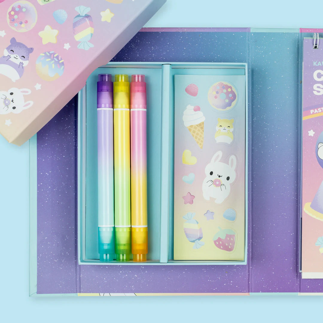 Tiger Tribe - Pastel Colouring Set - Kawaii Cafe