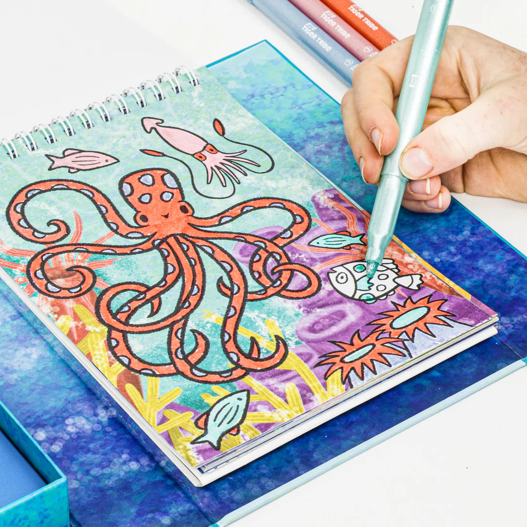 Tiger Tribe - Shimmer Colouring Set - Sea Life