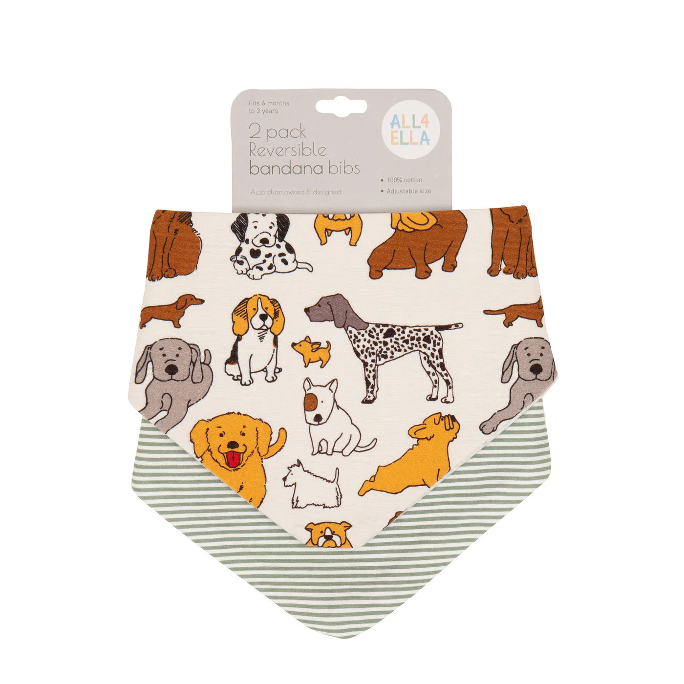 Bandana Bibs Reversible 2pk - Dog Breed