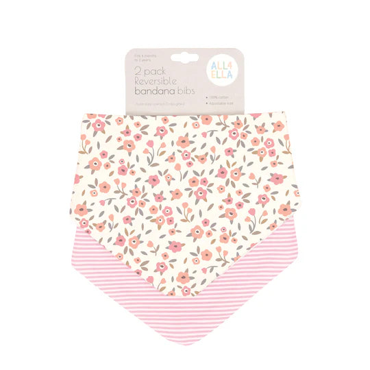 Bandana Bibs Reversible 2pk - Floral Bouquet