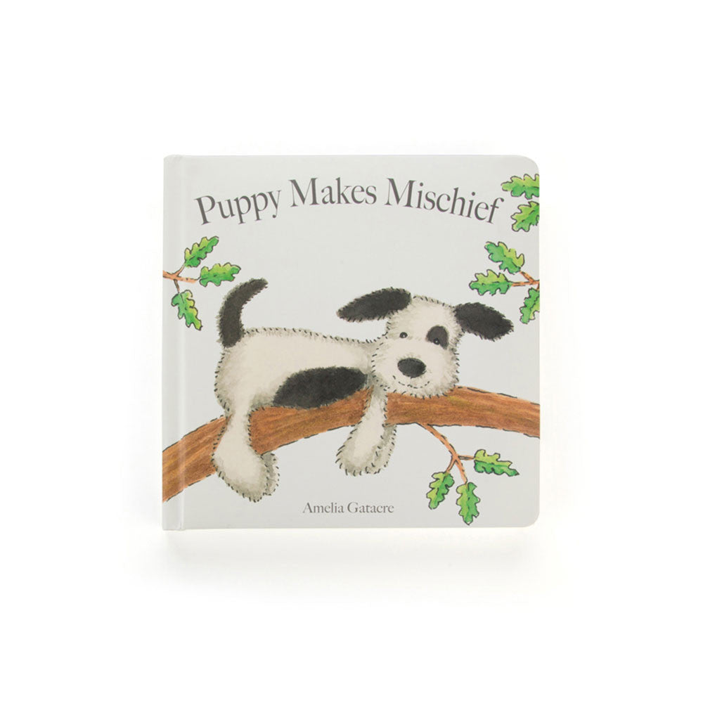 Jellycat - Puppy Makes Mischief Board Book (featuring Bashful Black and Cream Puppy)