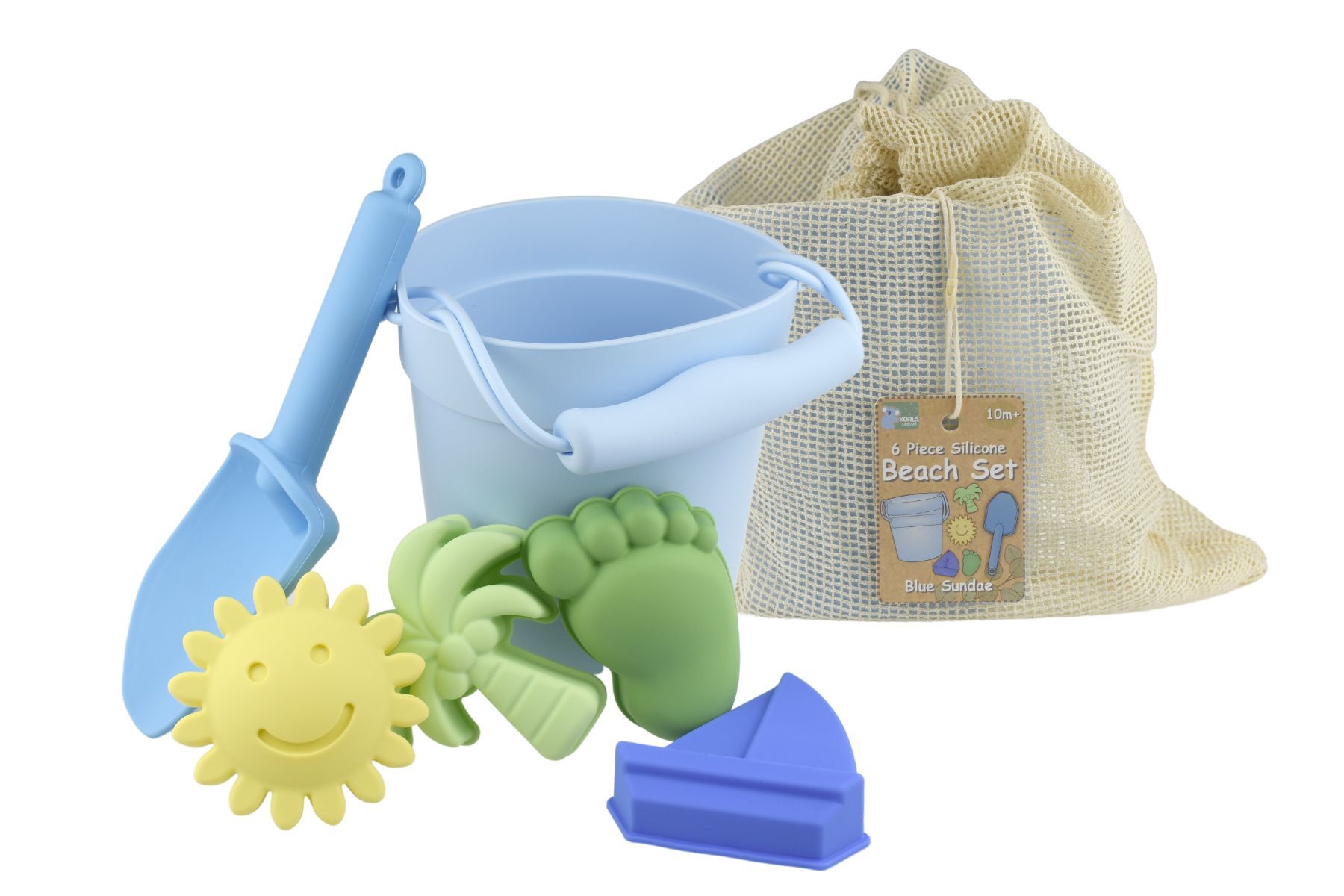 6 Pce Silicone Beach Set - Blue Sundae