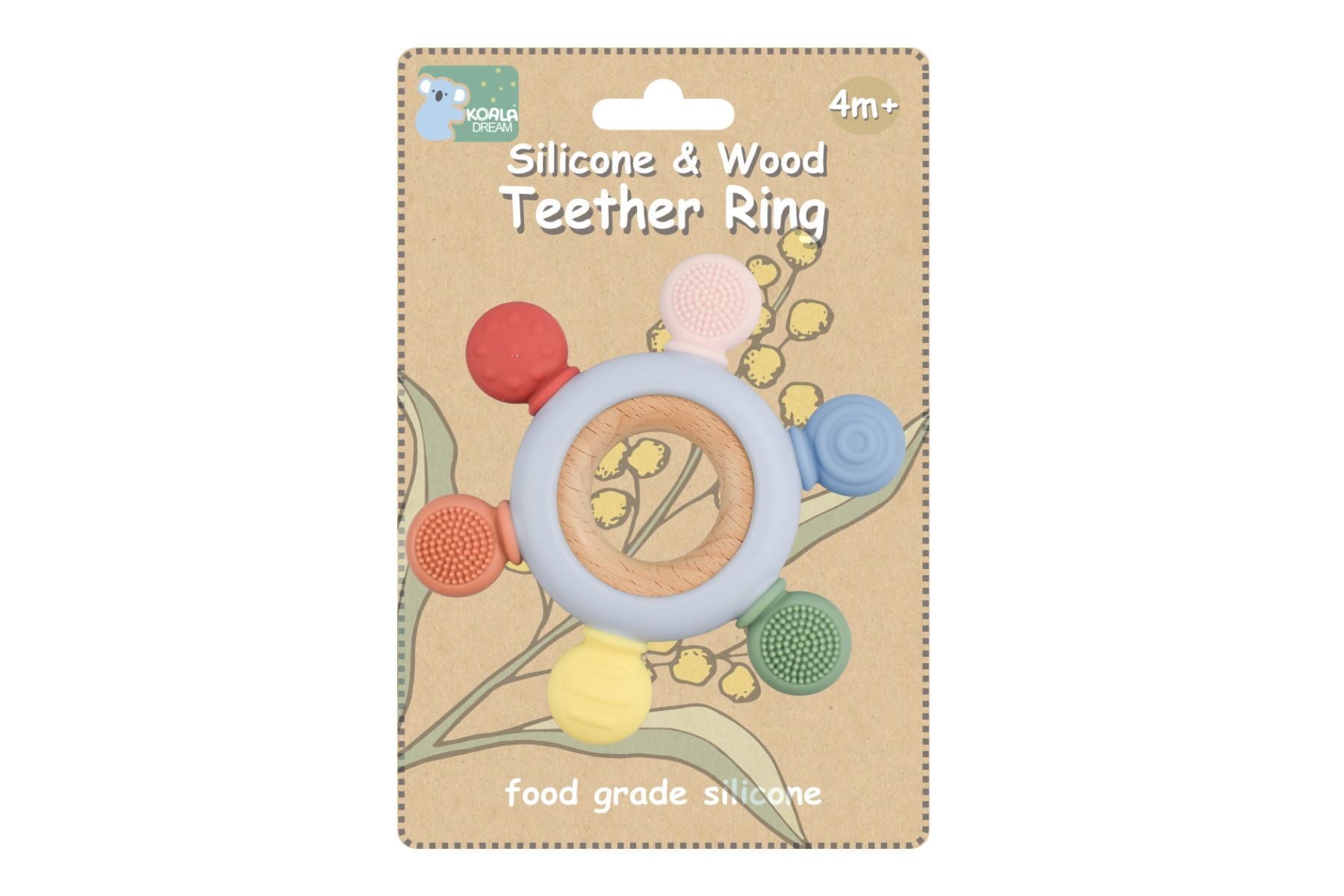 Koala Dream - Silicone & Wooden Multi-Surface Teething Ring