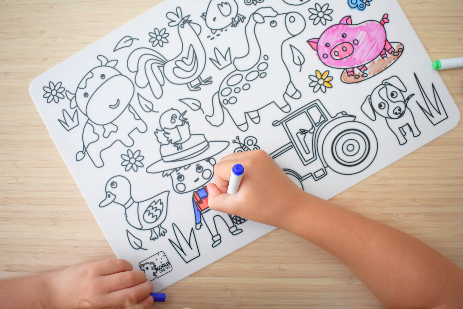 Koala Dream - Reusable Silicone Drawing Mat - Farm Animals