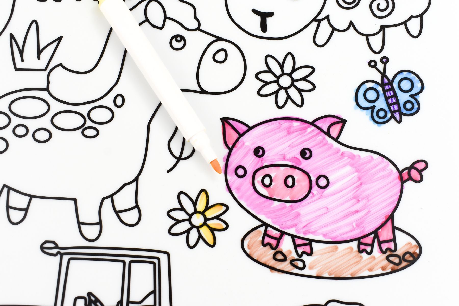 Koala Dream - Reusable Silicone Drawing Mat - Farm Animals