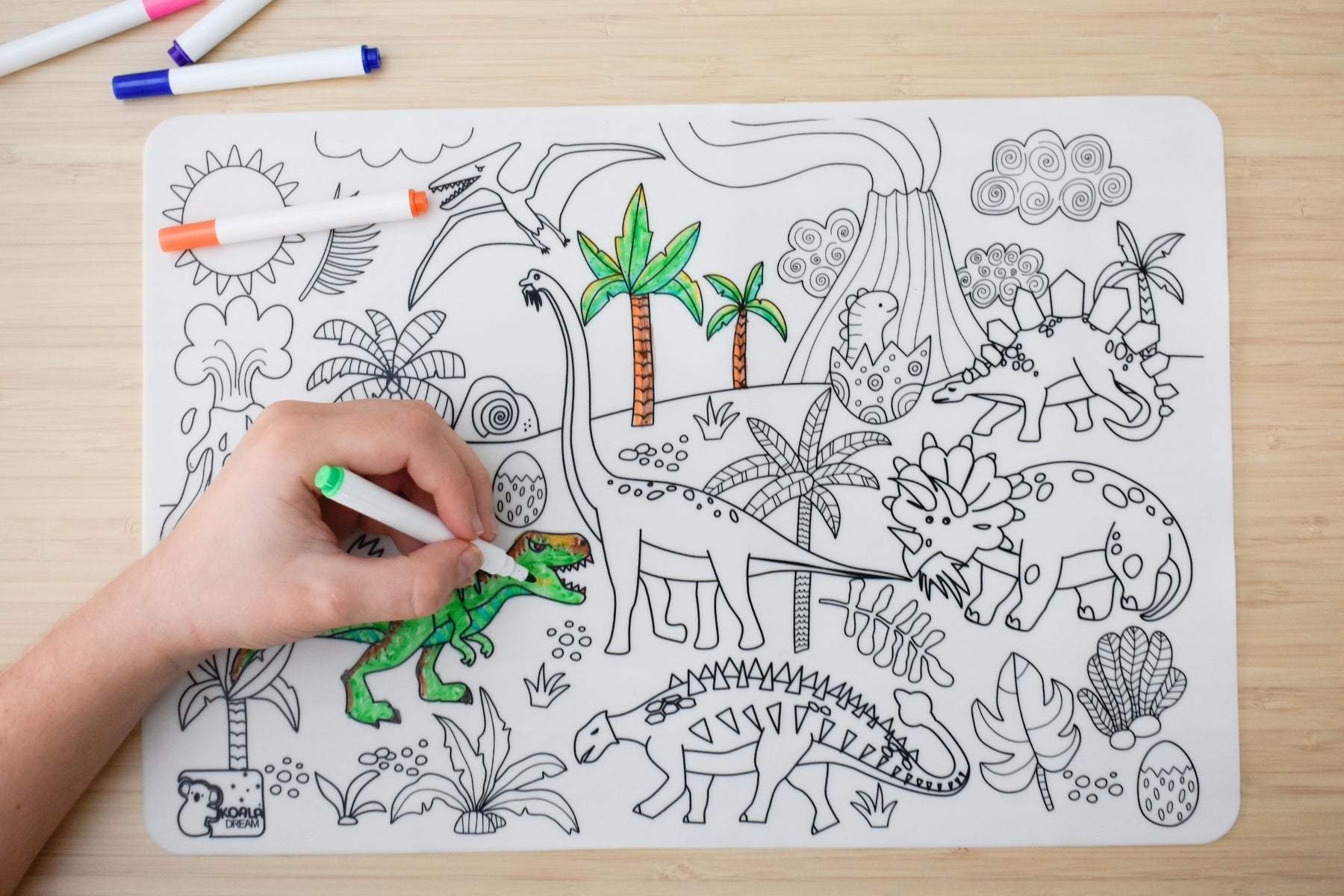 Koala Dream - Reusable Silicone Drawing Mat - Dinosaurs