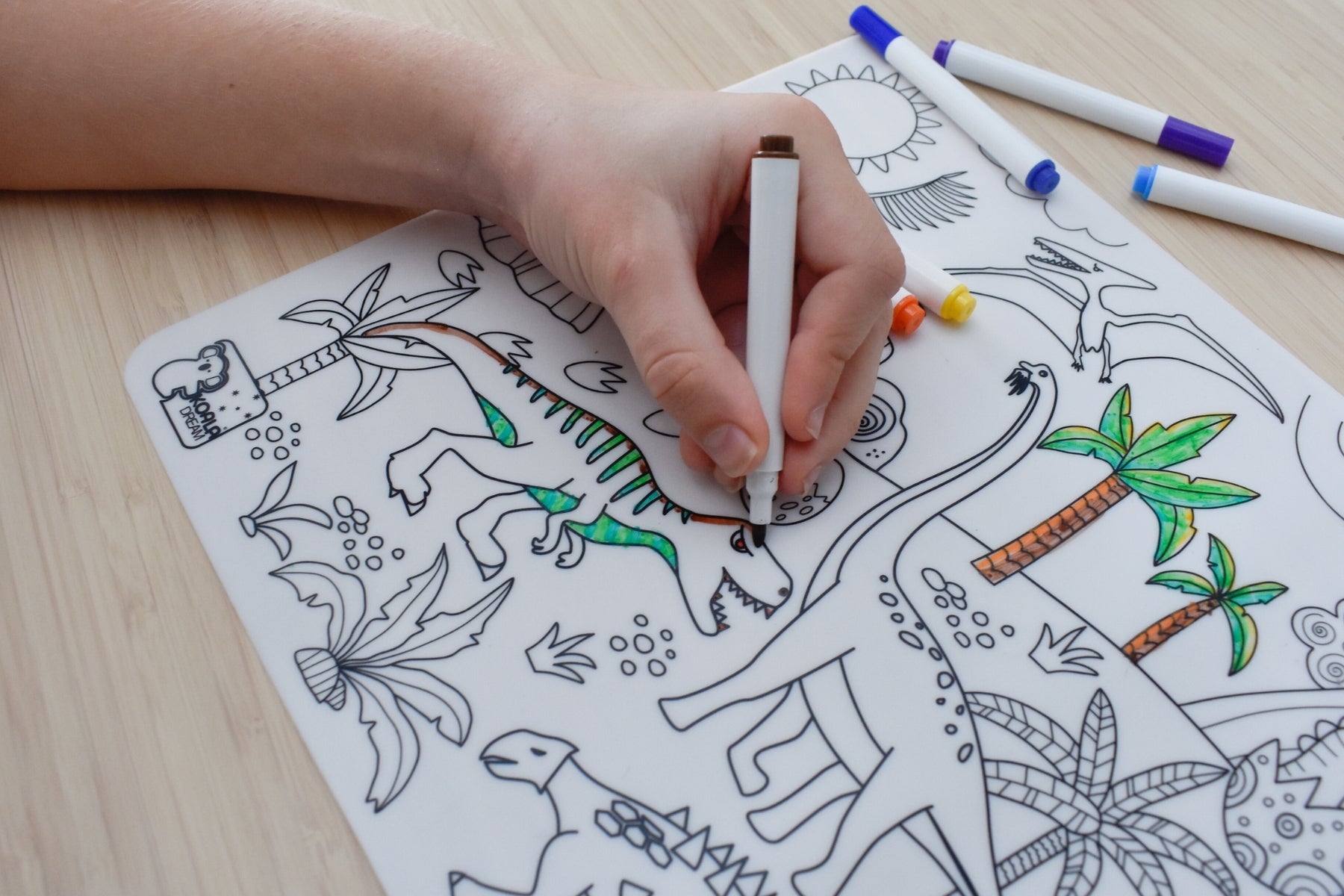 Koala Dream - Reusable Silicone Drawing Mat - Dinosaurs