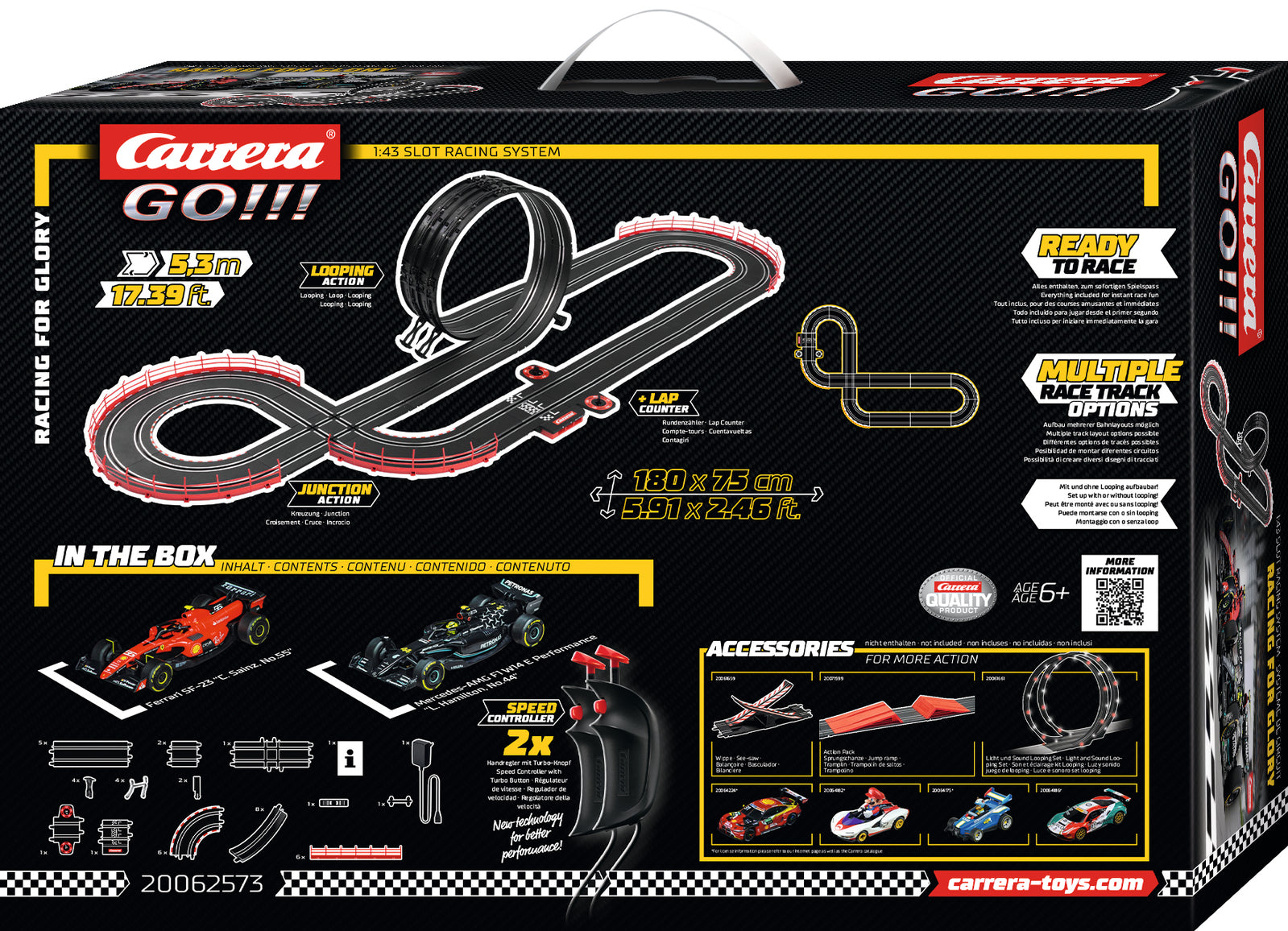 Racing for Glory F-1 Ferrari & Mercedes AMG Slot Car Set