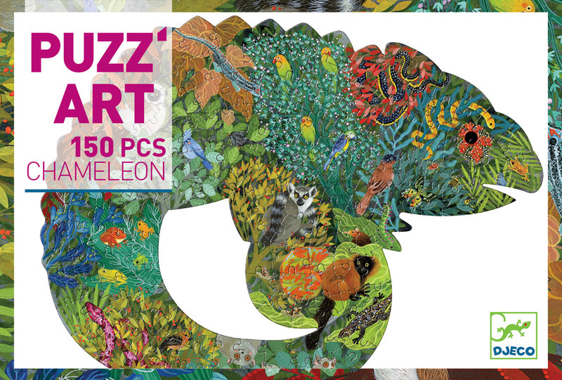 Djeco - Chameleon Shape - 150 Piece Art Puzzle