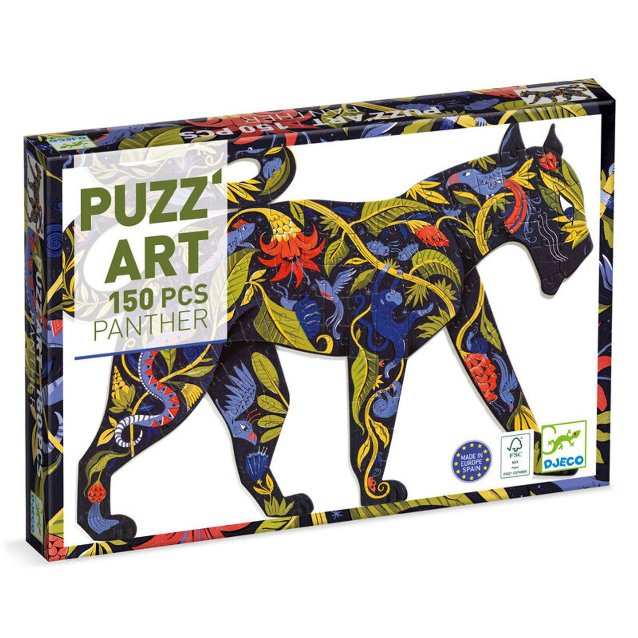 Djeco - Panther Shape - 150 Piece Art Puzzle