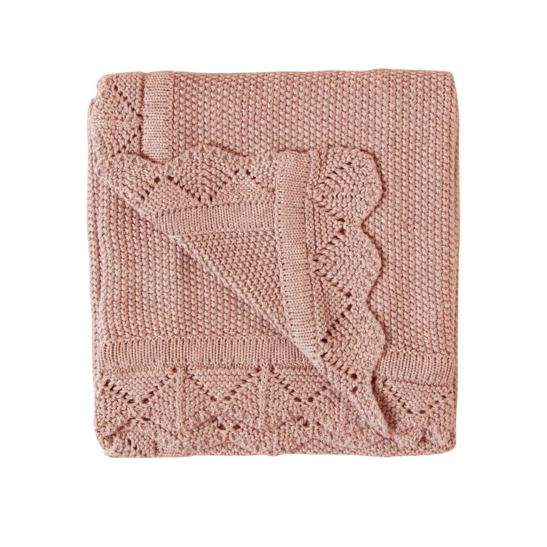 Knitted Blanket - Dusty Pink