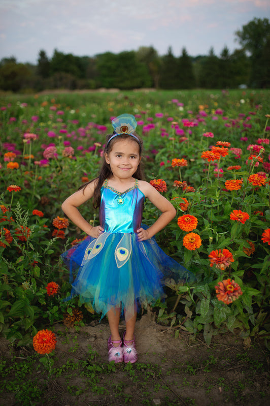 Pretty Peacock Dress & Headband (5-6 Years)