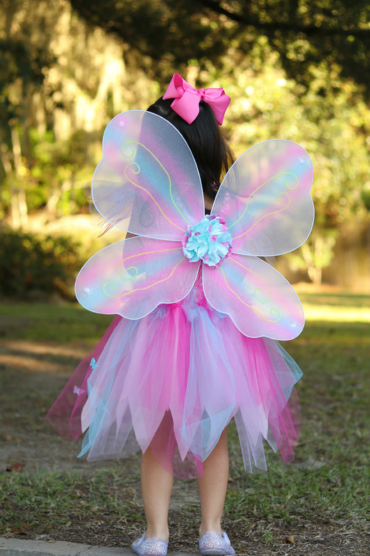 Pink Butterfly Dress & Wings with Wand (5-6 Years)