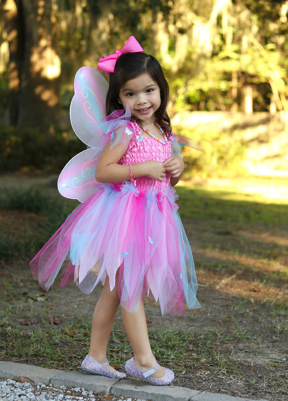 Pink Butterfly Dress & Wings with Wand (5-6 Years)