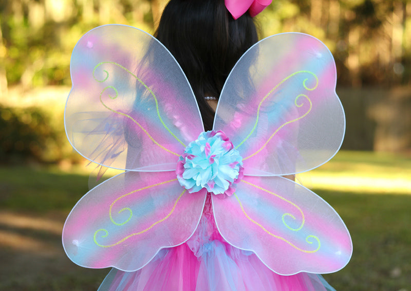 Pink Butterfly Dress & Wings with Wand (5-6 Years)