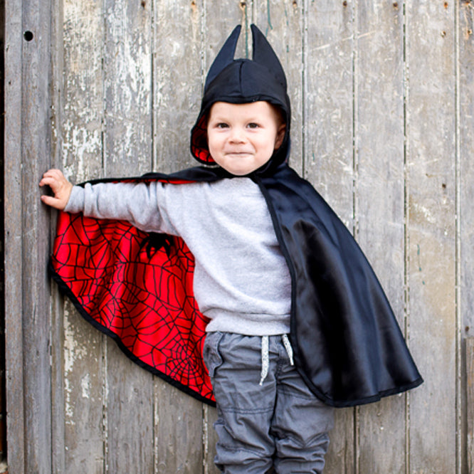 Reversible Spider and Bat Cape with Hood (2-3 Years)