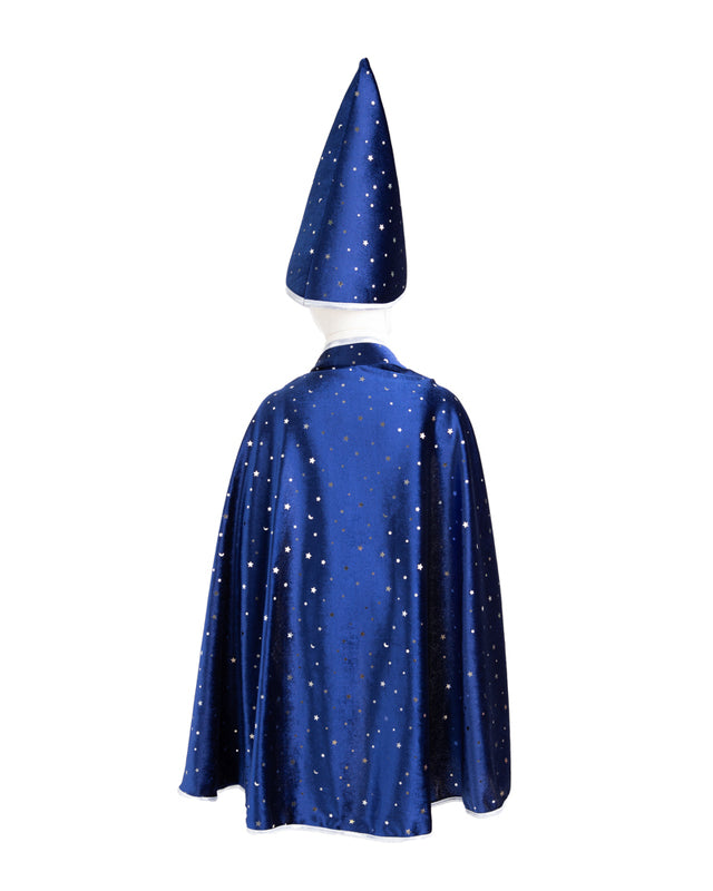 Blue and Silver Sparkle Wizard Cape and Hat (4-6 Years)